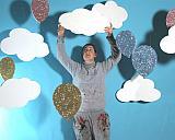 Polystyrene Clouds and 2d poly glittered balloons