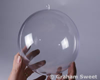 Clear Plastic balls for display, craft and packaging. Graham Sweet Studios