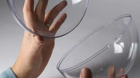 Clear plastic display balls