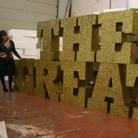 giant gold letters