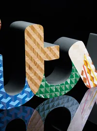 Colourful patterned ITV letters by Bharti Parmar