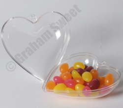 140 mm high Clear Plastic Heart. Box of 100pcs. Equivalent of  ?2.53 each.