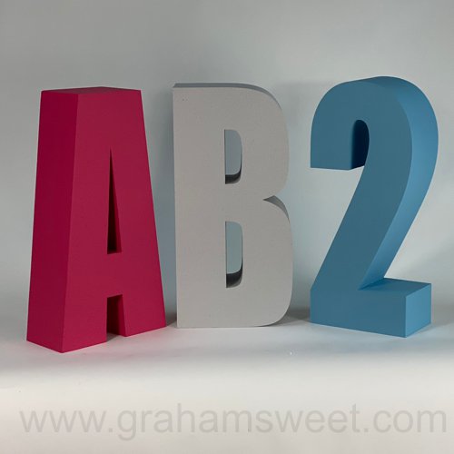 580 mm high polystyrene letters - Impact Condensed ;  Painted ( colour TBC - send code )