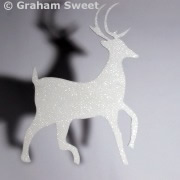 1145mm long - pack of 5 2D Polystyrene Reindeer - in a standing pose - Plain White